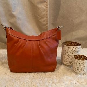Orange Leather Coach Handbag